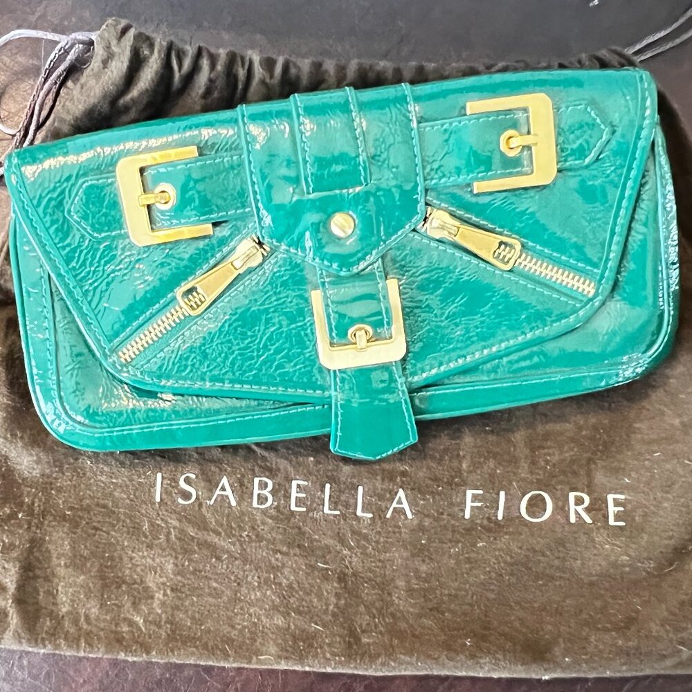 new Isabella Fiore red clutch bag zip day mia clutch